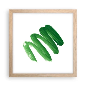 Plagát v ráme zo svetlého duba - Zelený žart - 30x30 cm