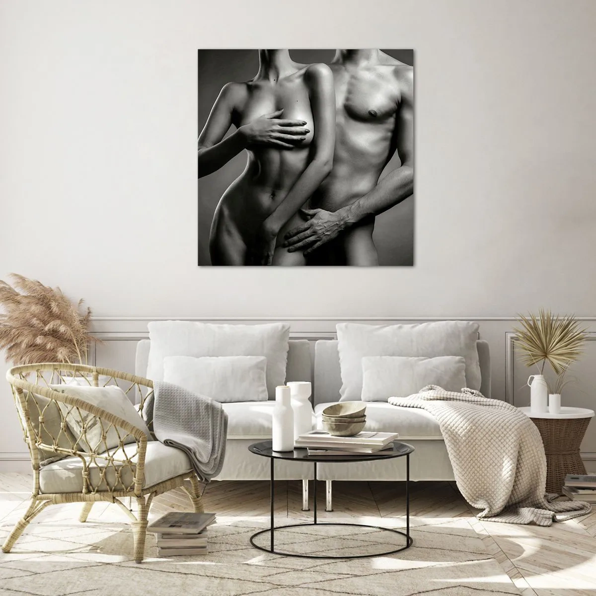 Obraz na skle - Adam a Eva - 30x30 cm