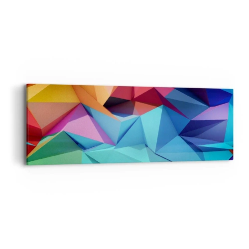 Obraz na plátne - Dúhové origami - 90x30 cm