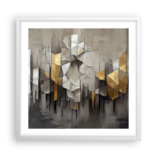 Plagát v bielom ráme - Kompozícia z ľadu a svetla - 50x50 cm
