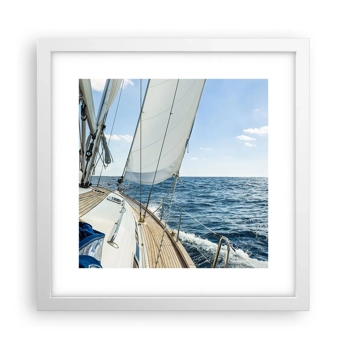 Plagát v bielom ráme - Ahoj, dobrodružstvo - 30x30 cm