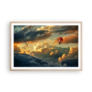 Plagát v ráme zo svetlého duba - Letím, lebo chcem - 91x61 cm