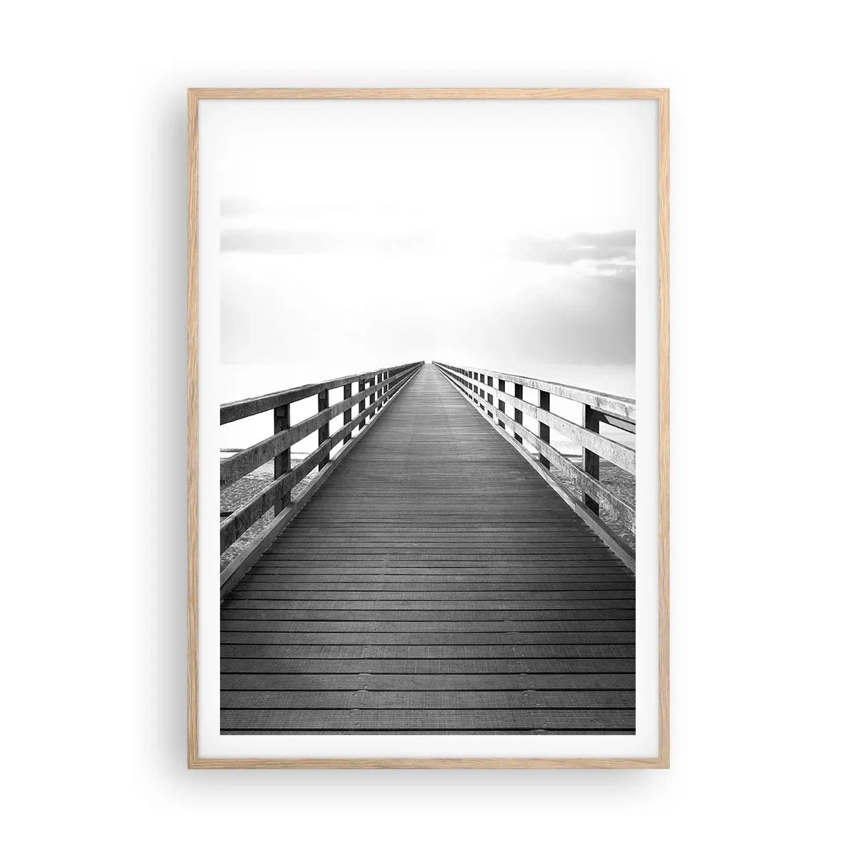 Plagát v ráme zo svetlého duba - Do diaľky… - 70x100 cm