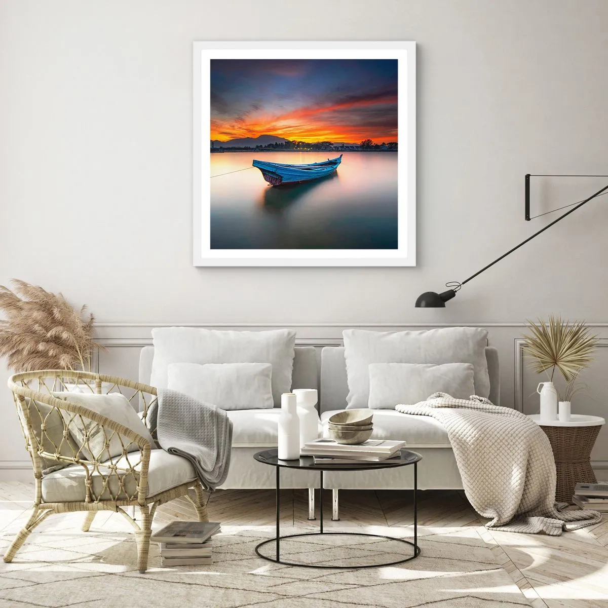 Plagát v bielom ráme - Blíži sa dobrá noc - 50x50 cm