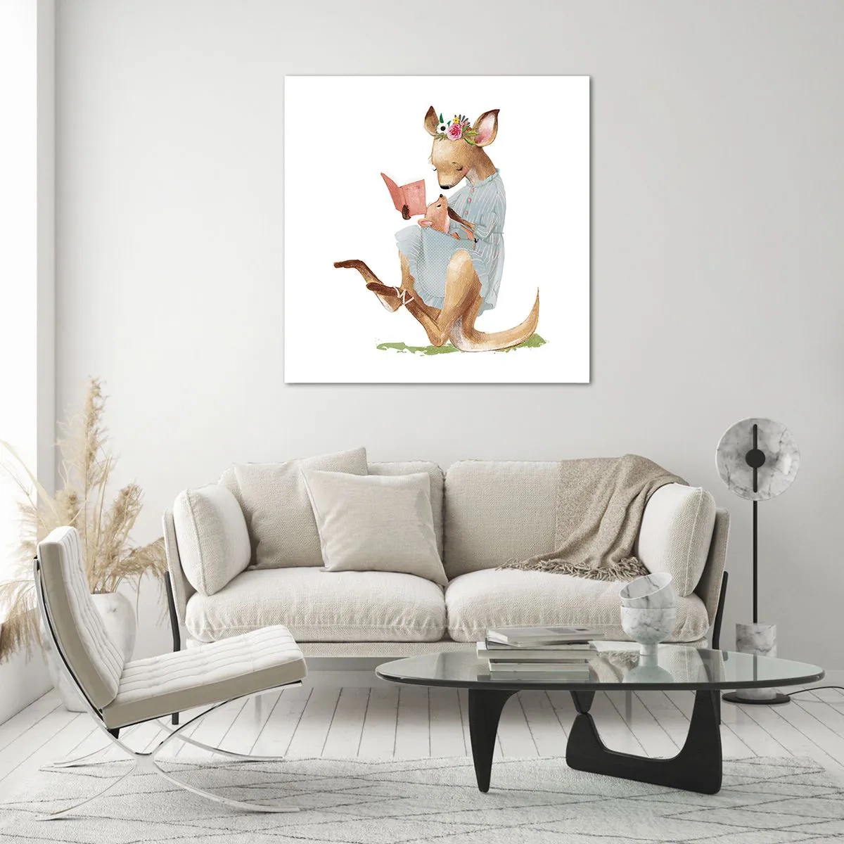 Obraz na skle - Prečítaj mi, mama - 70x70 cm