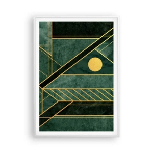 Plagát v bielom ráme - Dynamika zlata a lazuritu - 70x100 cm