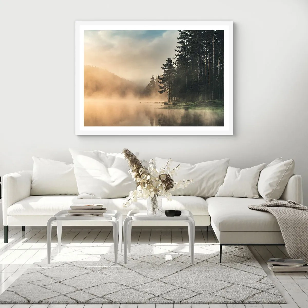 Plagát v bielom ráme - Zrodenie dňa - 70x50 cm