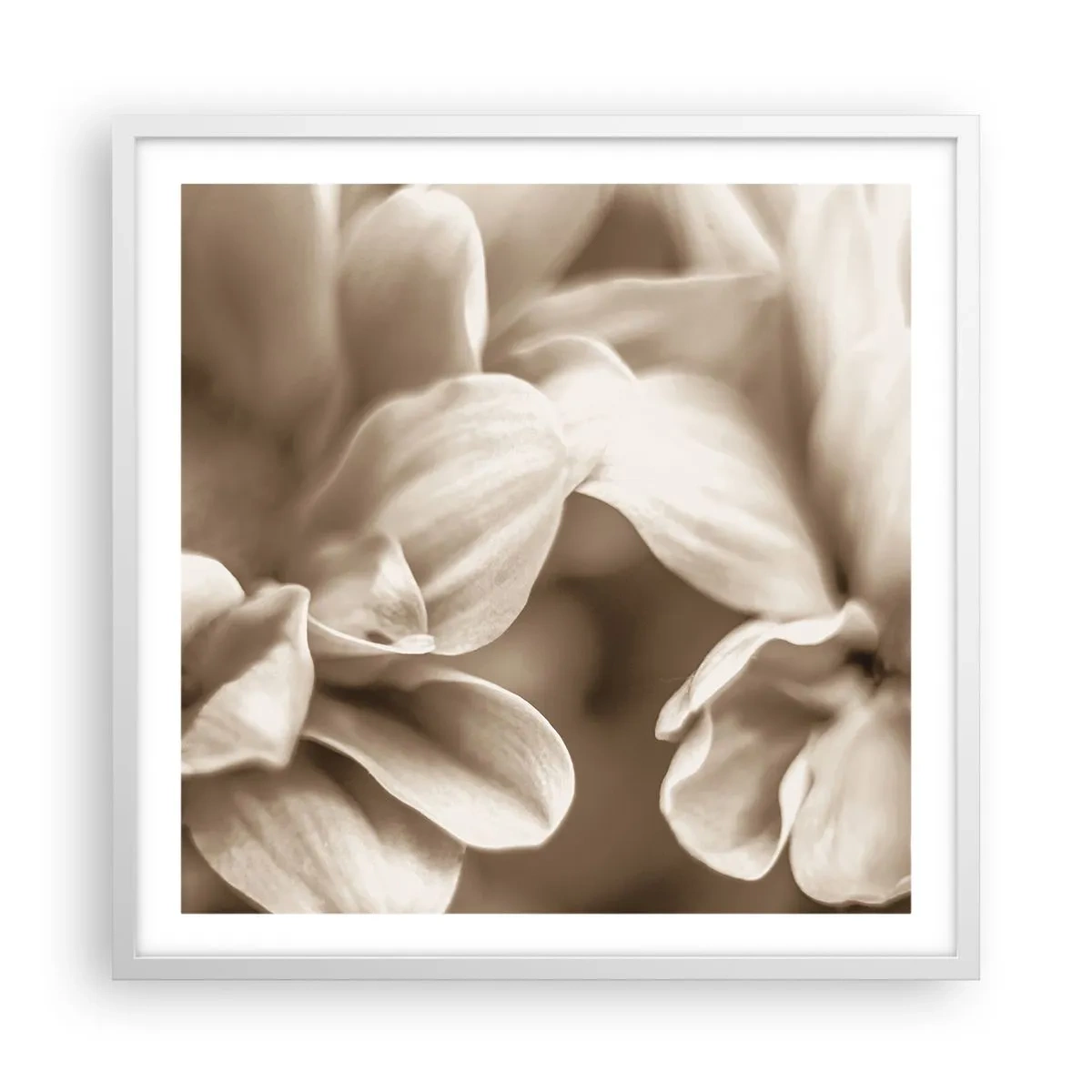 Plagát v bielom ráme - Nežné ako úsmev - 60x60 cm