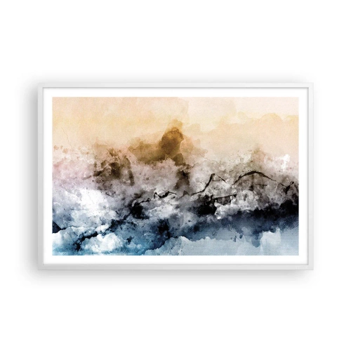 Plagát v bielom ráme - Ponorené do mračná hmly - 91x61 cm