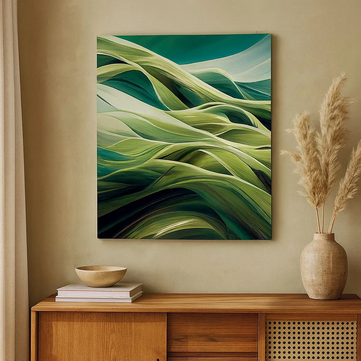 Obraz na plátne - Abstraktná hra na zelenú - 30x30 cm