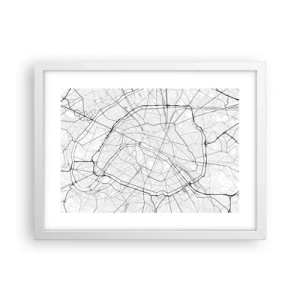Plagát v bielom ráme - Kvet Paríža - 40x30 cm