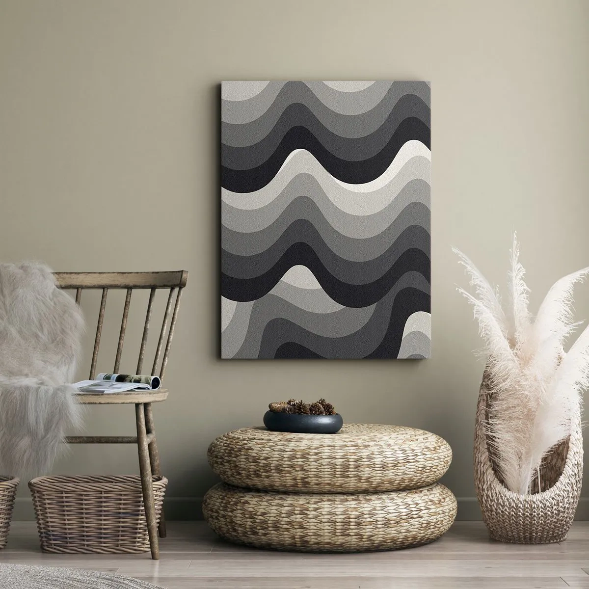 Obraz na plátne - Vlna za vlnou - 55x100 cm