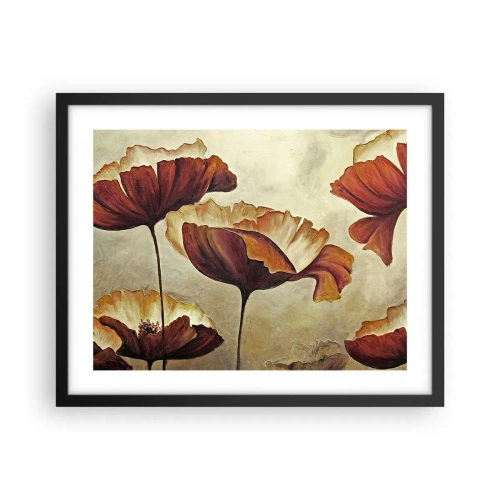 Plagát v čiernom ráme - Lán lúky - 50x40 cm