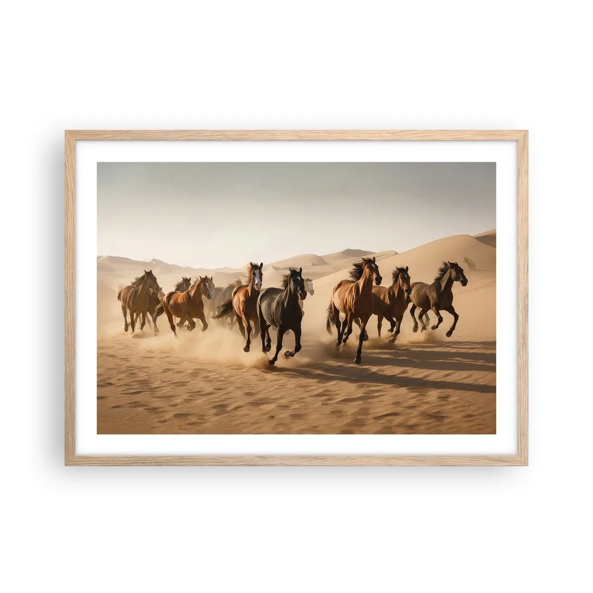 Plagát v ráme zo svetlého duba - Voľné ako vietor - 70x50 cm