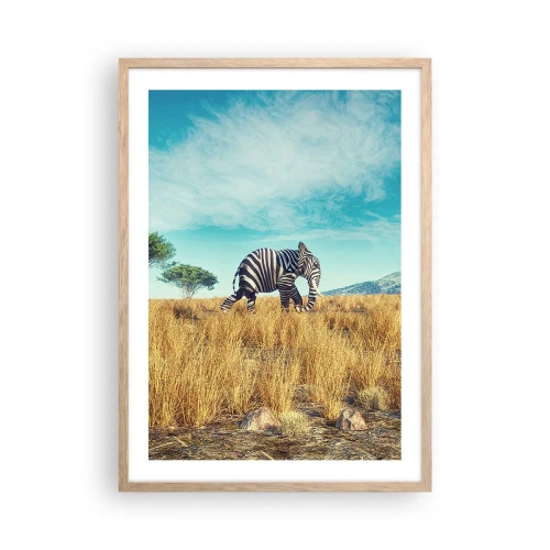 Plagát v ráme zo svetlého duba - Šedá už nie je v móde - 50x70 cm