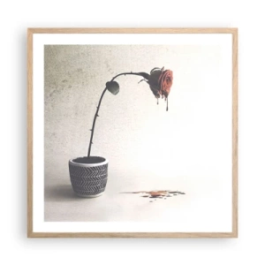 Plagát v ráme zo svetlého duba - Rosa dolorosa - 60x60 cm