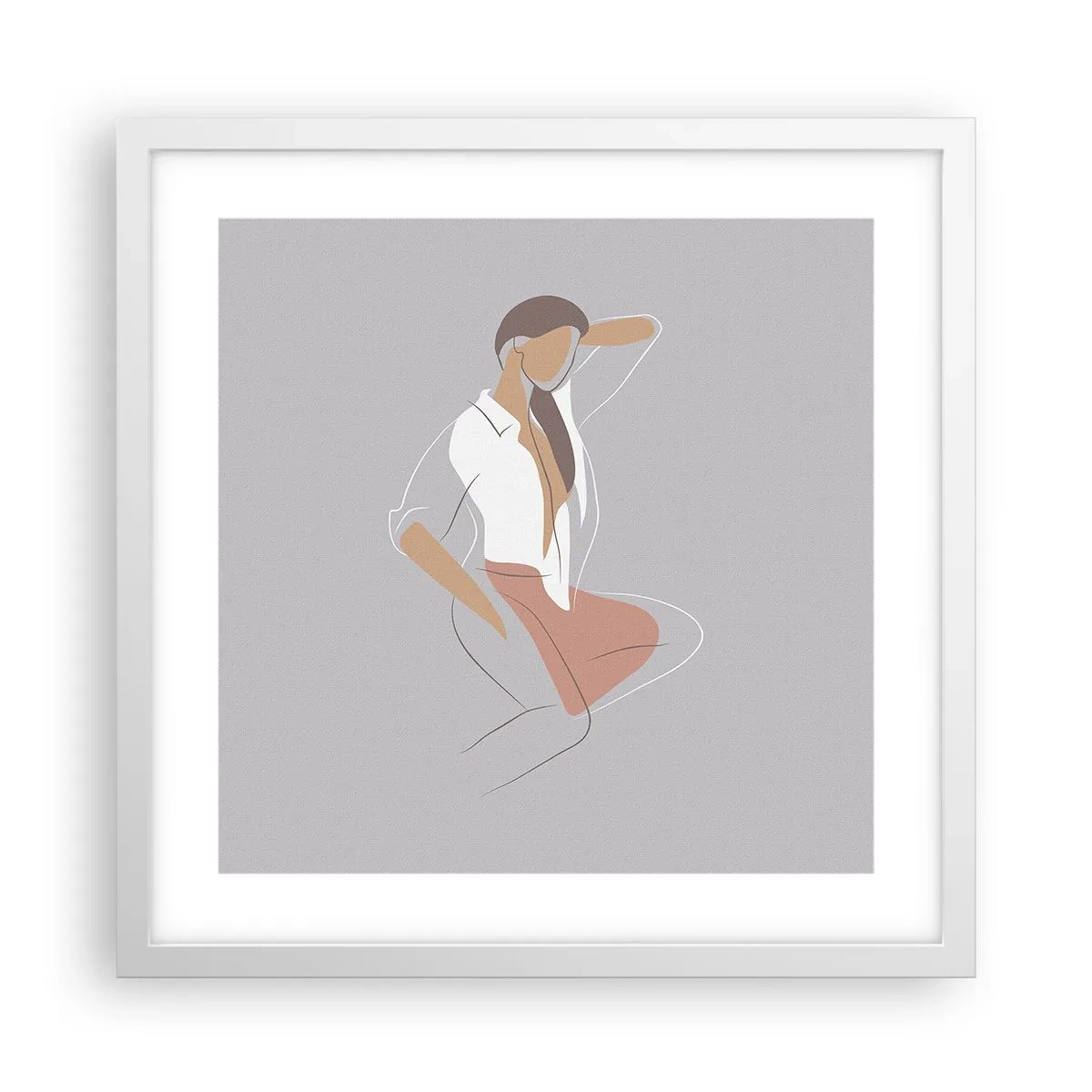 Plagát v bielom ráme - Obrys pôvabu - 40x40 cm