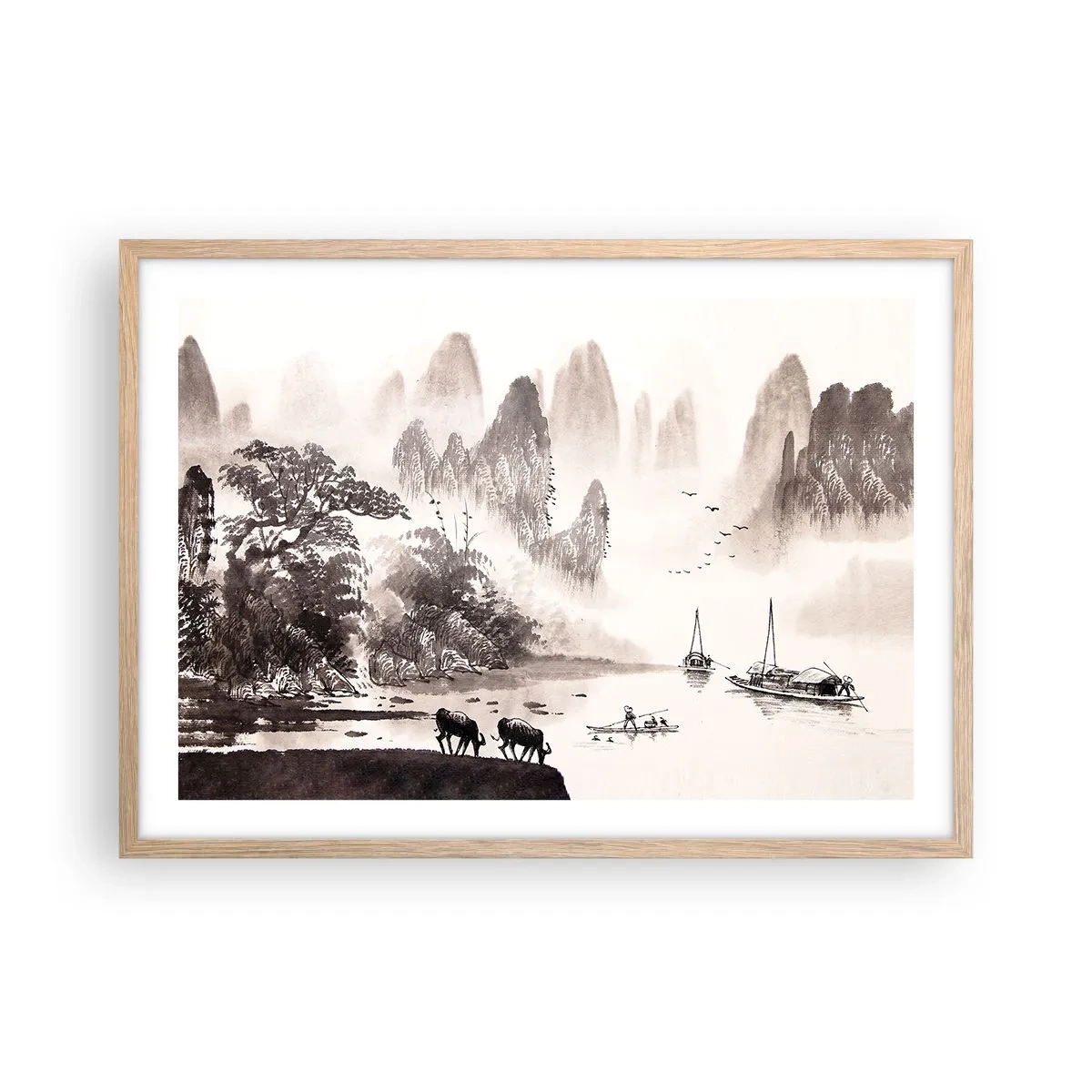 Plagát v ráme zo svetlého duba - Exotická všednosť Východu - 70x50 cm