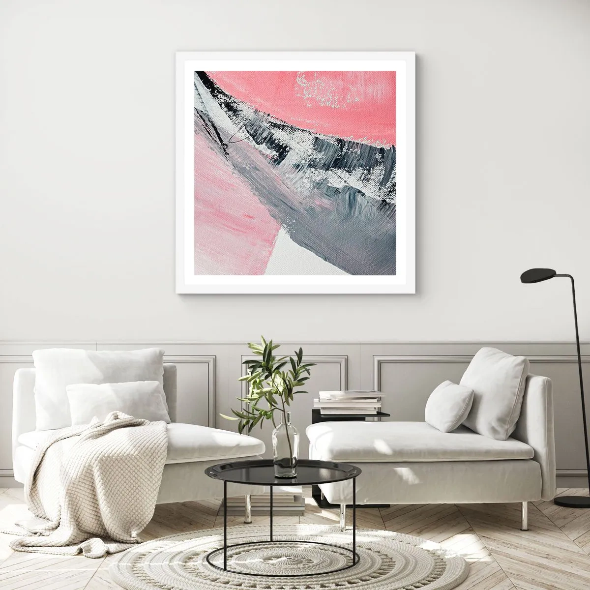 Plagát v bielom ráme - Zladená kompozícia - 40x40 cm