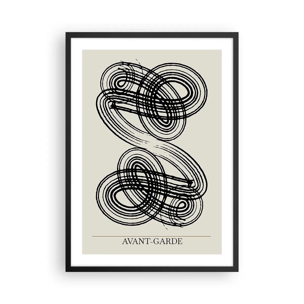 Plagát v čiernom ráme - Abstraktná kompozícia avantgardných línií - 50x70cm - Vyšlo to spontánne - Moderná nástenná dekorácia do obývacej izby a spálne ARTTOR