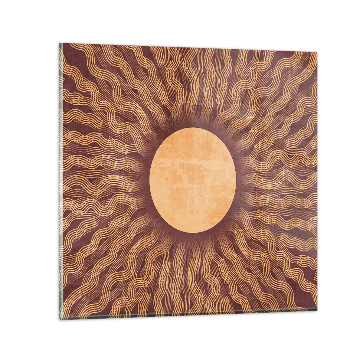 Obraz na skle - Ikona slnka - 50x50 cm