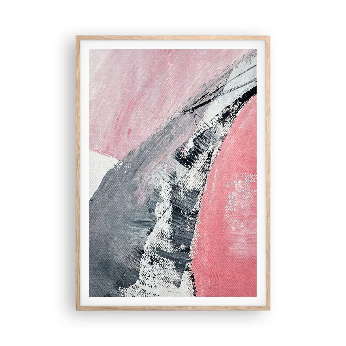 Plagát v ráme zo svetlého duba - Zladená kompozícia - 70x100 cm