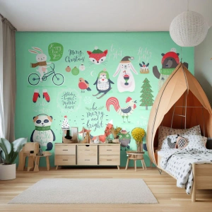 Fototapeta na mieru Standard Eco - Nech sú vždy Vianoce! - Pre deti, Zima, Šťastné zvieratá