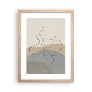 Plagát v ráme zo svetlého duba - Ako ťah štetcom - 30x40 cm