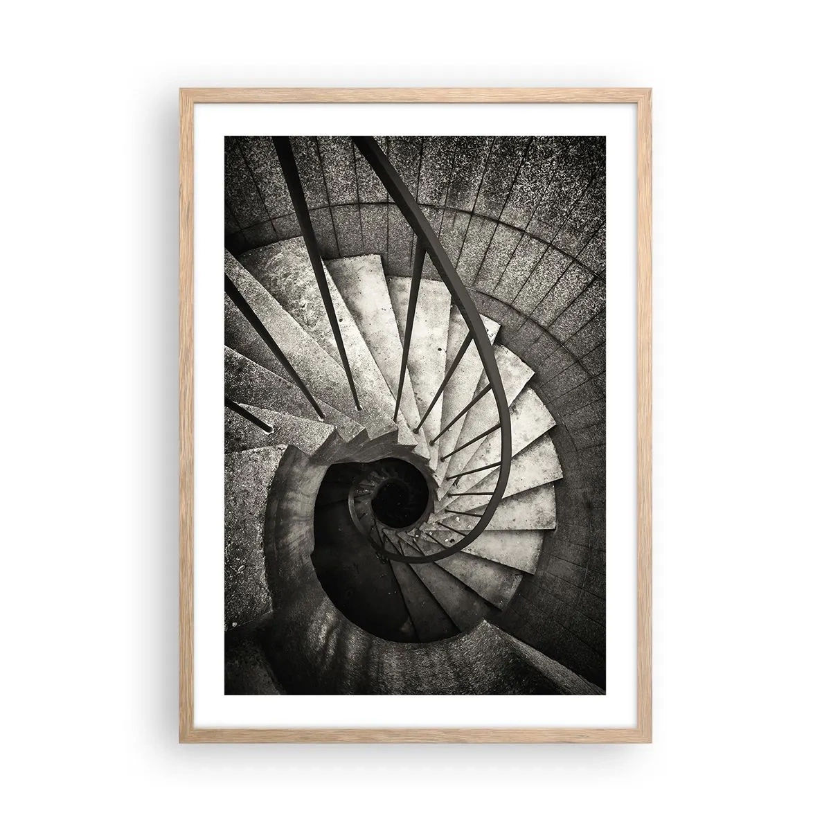 Plagát v ráme zo svetlého duba - Hore po schodoch, dole po schodoch - 50x70 cm