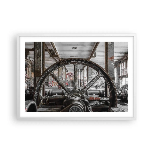 Plagát v bielom ráme - Tajný život továrne - 70x50 cm
