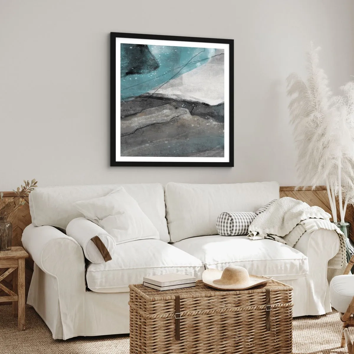 Plagát v čiernom ráme - Abstrakcie: skaly a ľad - 60x60 cm