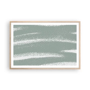 Plagát v ráme zo svetlého duba - Abstrakcia v zimnom štýle - 91x61 cm