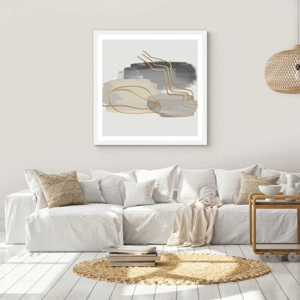 Plagát v bielom ráme - Trvanie a pohyb - 60x60 cm