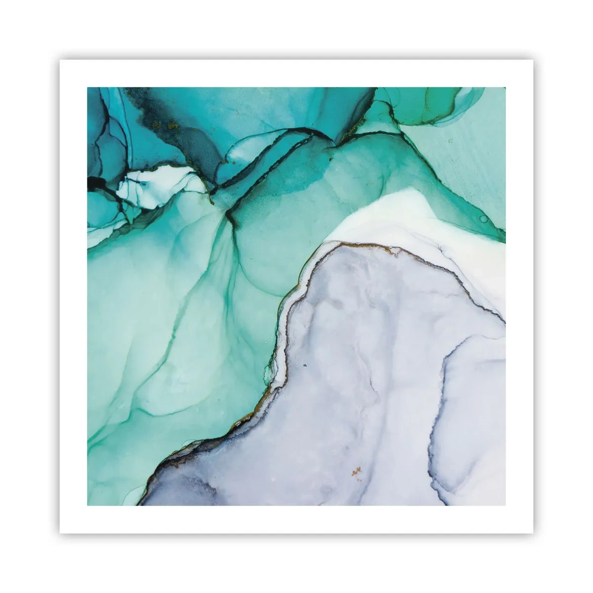 Plagát - Štúdia v tyrkysovej - 60x60 cm