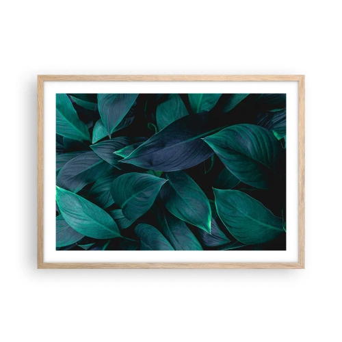 Plagát v ráme zo svetlého duba - Zeleň sama o sebe - 70x50 cm