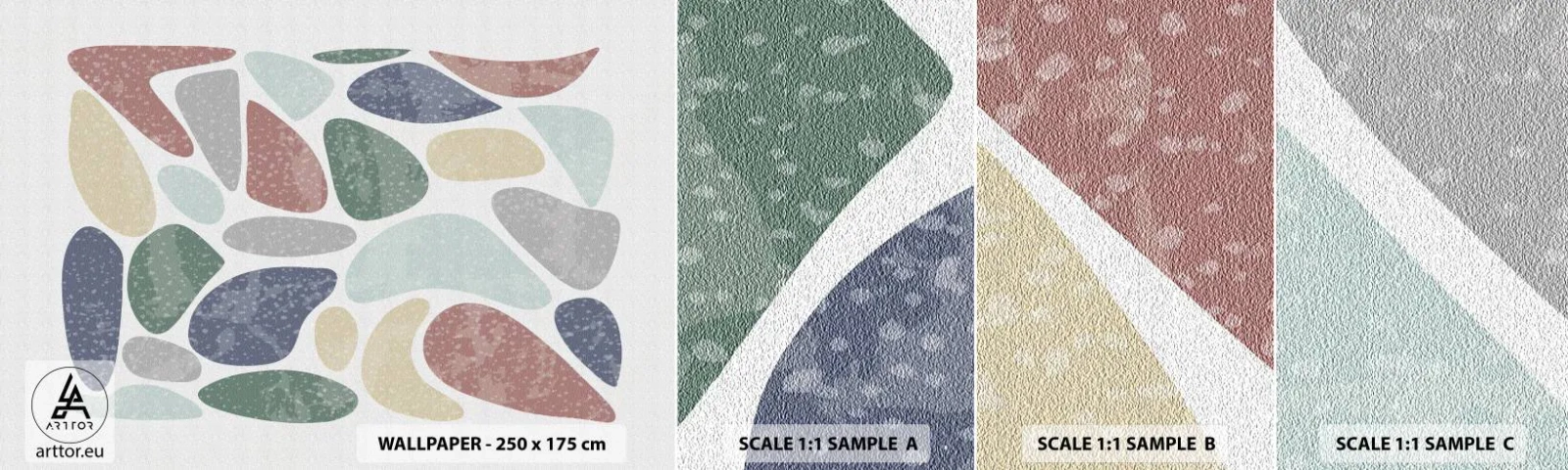 Vzorka Fototapeta Standard Eco - Mozaika práškových farieb - Minimalizmus, Pastel, Boho - 100x30 cm