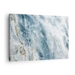 Obraz na plátne - Mramorová textúra v odtieňoch modrej a bielej - 70x50cm - Ľadový svet - Moderná nástenná dekorácia do obývacej izby a spálne ARTTOR