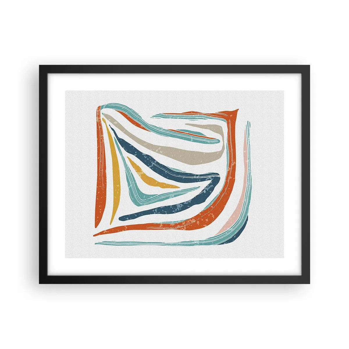 Plagát v čiernom ráme - Priateľsky usmievavá abstrakcia - 50x40 cm