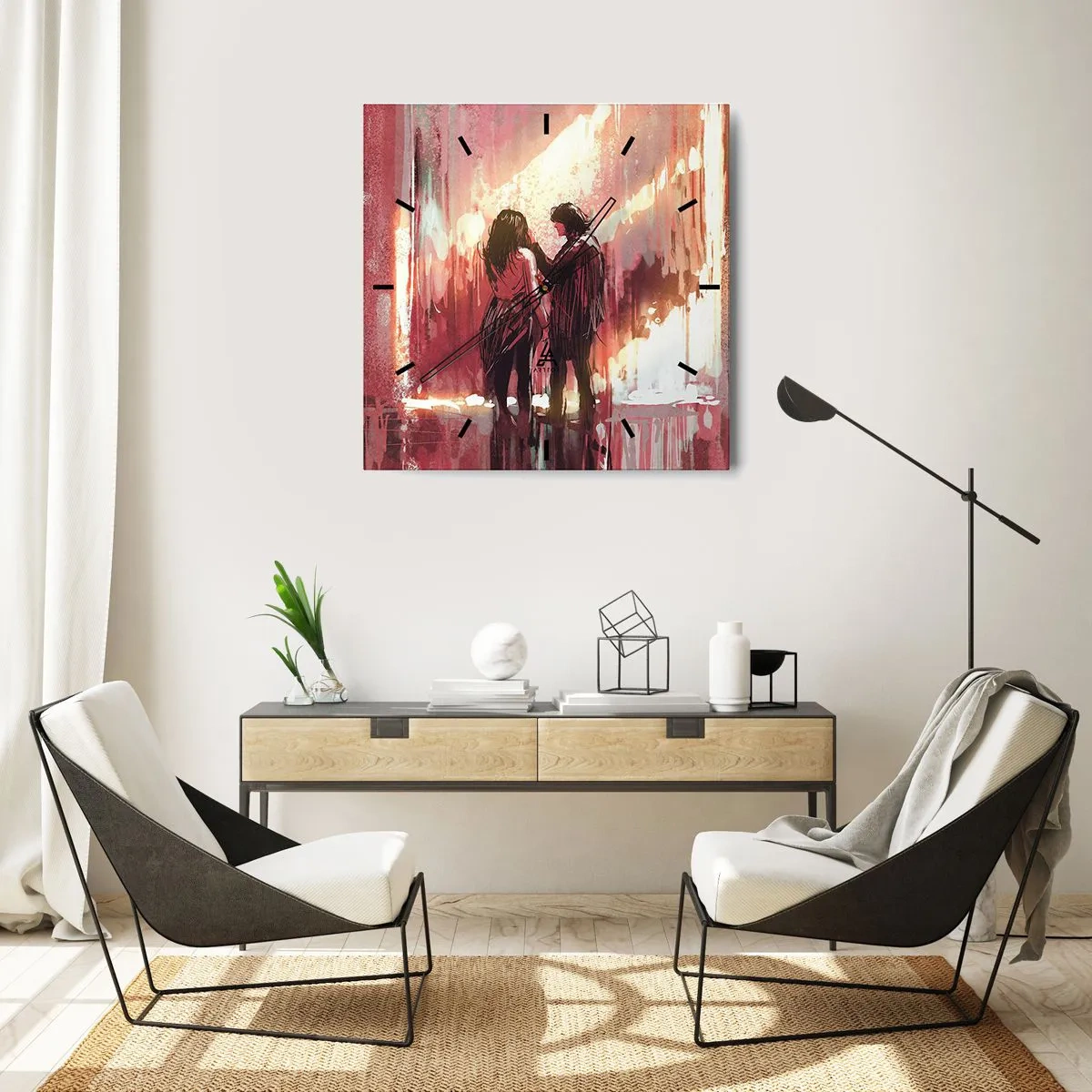 Nástenné hodiny - Večný príbeh lásky - 40x40 cm