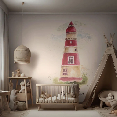 Fototapeta Premium Sand - Tu je vždy počasie - Maják, Prímorské, More - 200x140 cm