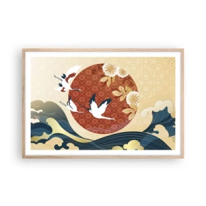 Plagát v ráme zo svetlého duba - Japonská rozprávka - 91x61 cm