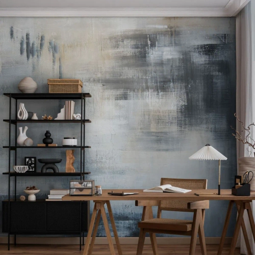 Fototapeta Standard Eco - Za závojom modrej - Kus, Abstrakcia, Priemyselný - 350x256 cm