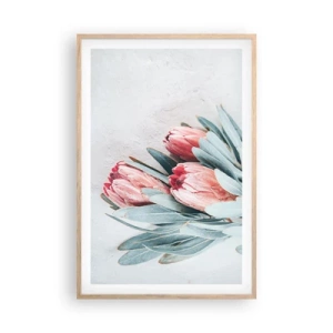 Plagát v ráme zo svetlého duba - Zahanbené svojou vlastnou krásou - 61x91 cm