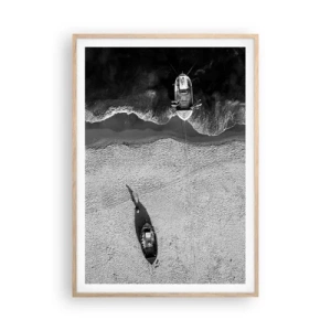 Plagát v ráme zo svetlého duba - Ešte na brehu… - 70x100 cm