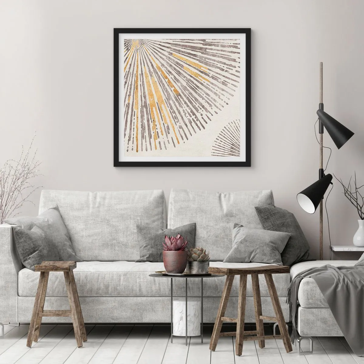 Plagát v čiernom ráme - Krása lúča - 60x60 cm