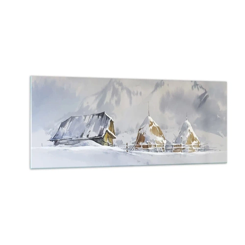 Obraz na skle - V zasneženom údolí - 100x40 cm
