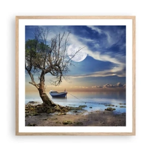 Plagát v ráme zo svetlého duba - Je to koniec alebo začiatok? - 60x60 cm