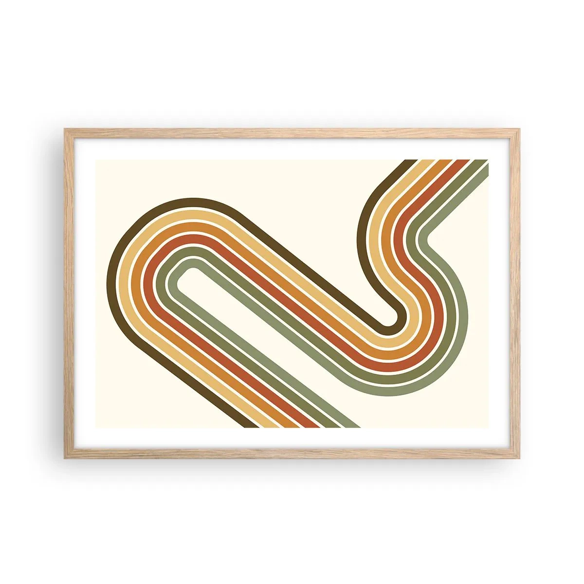 Plagát v ráme zo svetlého duba - Kľučkovanie do cieľa - 70x50 cm