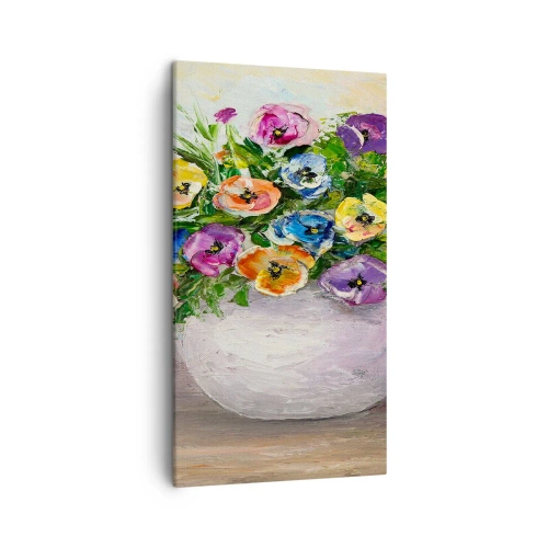 Obraz na plátne - Zátišie s bielou vázou - 45x80 cm