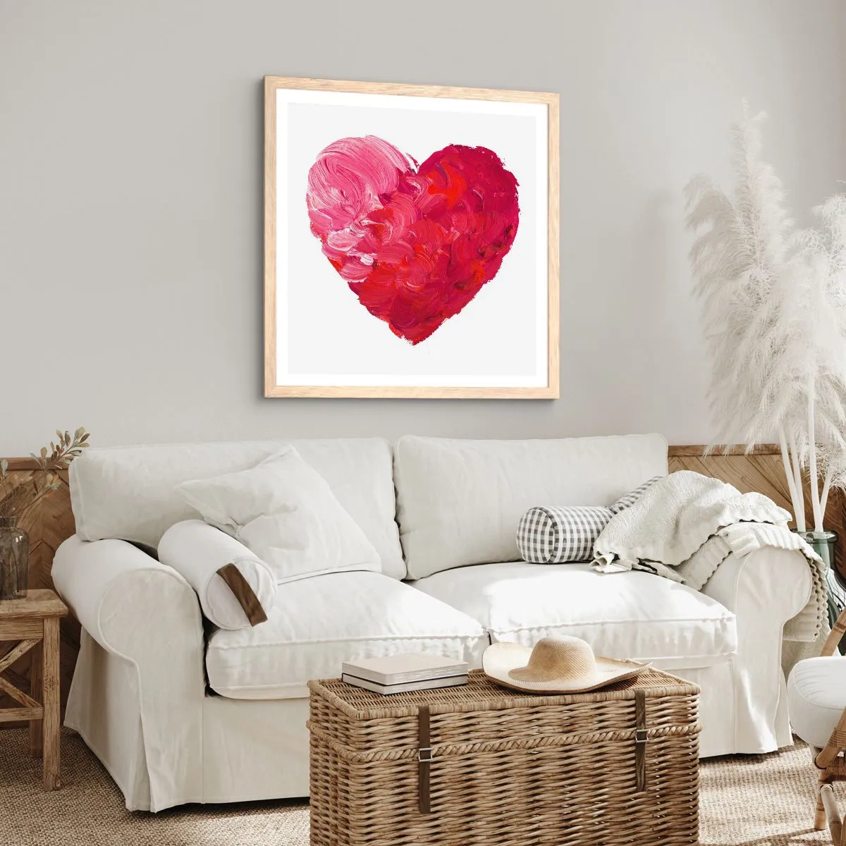 Plagát v ráme zo svetlého duba - All you need is love - 40x40 cm